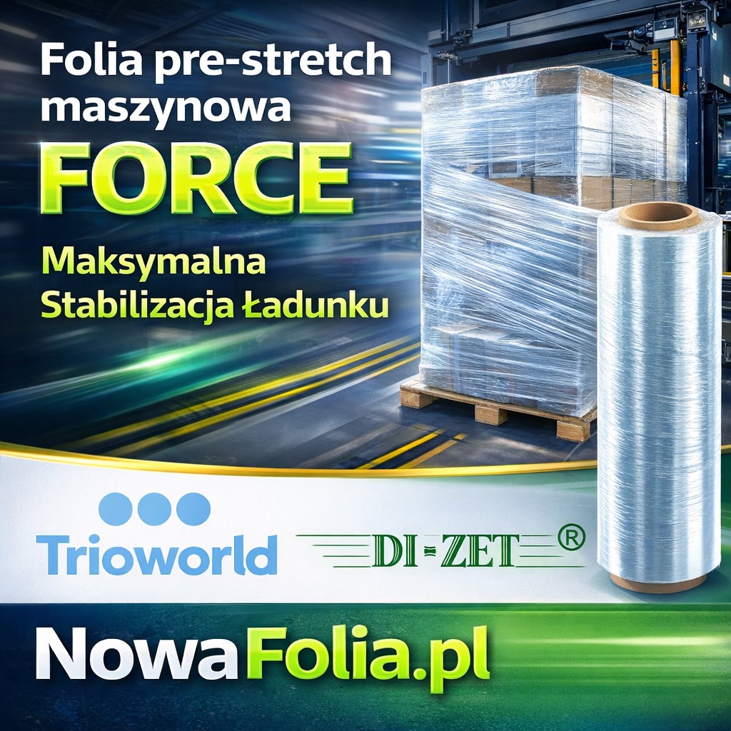 Folia pre-stretch Trio Force – wstępnie rozciągnięta folia do owijania palet